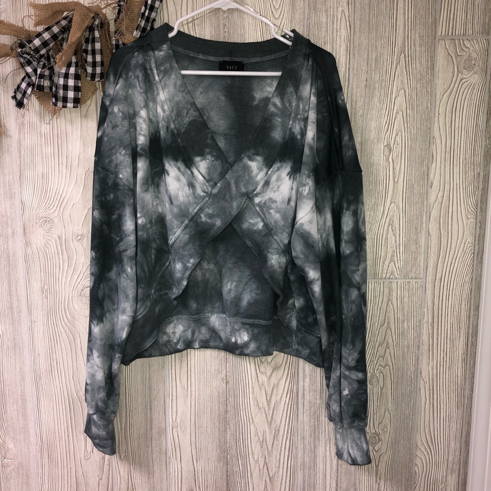 MONTEREY COTTON REVERSIBLE TIE DYE KNIT PULLOVER M - Picture 7 of 10